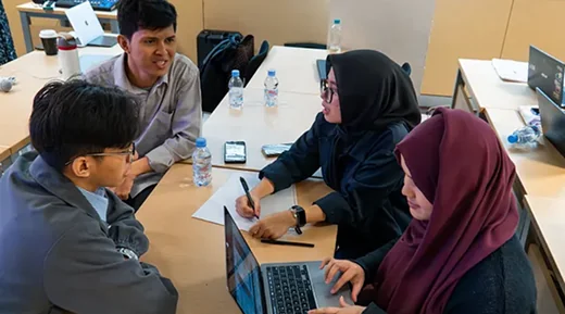 Team members brainstorming during a workshop