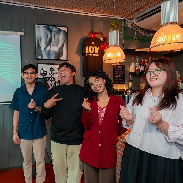 Four CCF fellows laughing together