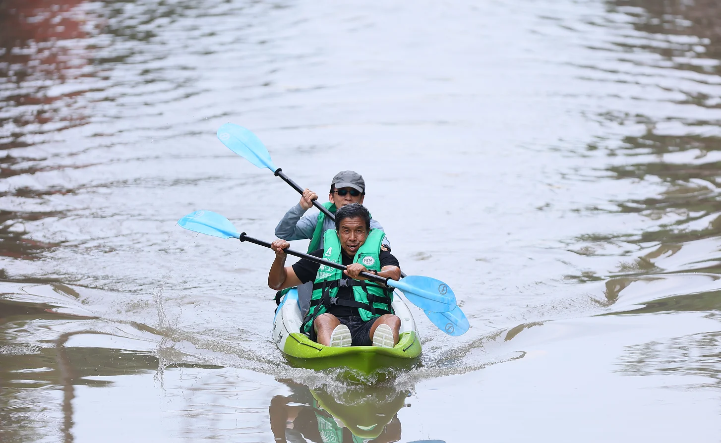 A kayaker during the opening activities